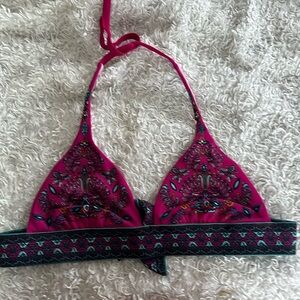 Victoria’s Secret triangle bikini top only pink and blue size medium EUC